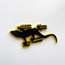 Gecko 3D-badge zwart versus geel spatbordbadges embleem
 3