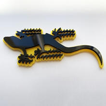 Gecko 3D-badge zwart versus geel spatbordbadges embleem
 4