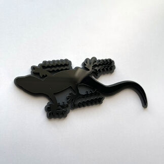 Gecko 3D-badge zwart versus grijs spatbordbadges embleem
 1