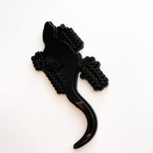 Gecko 3D Badge Zwart vs Zwart Fender Badges-embleem
 2