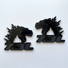 Godzilla 7.3L MEGAZILLA Ford Performance 7.3L 3D-badge zwart versus grijs spatbordbadges embleem
 4