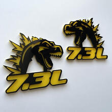 Godzilla 7.3L MEGAZILLA Ford Performance 7.3L 3D-badge zwart versus geel spatbordbadges embleem
 3