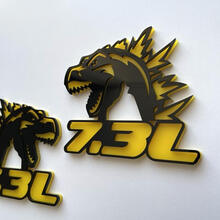 Godzilla 7.3L MEGAZILLA Ford Performance 7.3L 3D-badge zwart versus geel spatbordbadges embleem
 4