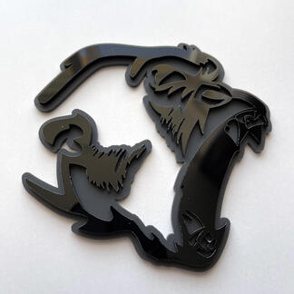 Gorilla Angry 3D Badge Zwart vs Grijs Fender Badges-embleem
