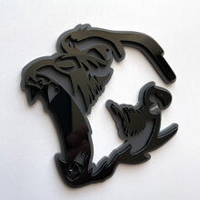 Gorilla Angry 3D Badge Zwart vs Grijs Fender Badges-embleem
 2