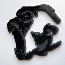 Gorilla Angry 3D Badge Zwart vs Grijs Fender Badges-embleem
 4