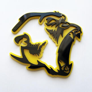 Gorilla Angry 3D Badge Zwart vs Grijs Fender Badges-embleem
 1