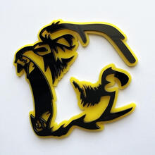 Gorilla Angry 3D Badge Zwart vs Grijs Fender Badges-embleem
 2