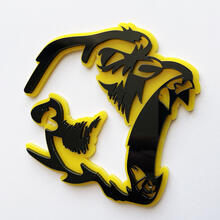 Gorilla Angry 3D Badge Zwart vs Grijs Fender Badges-embleem
 3