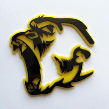 Gorilla Angry 3D Badge Zwart vs Grijs Fender Badges-embleem
 4