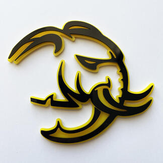 HellElephant 3D-badge zwart versus geel spatbordbadges embleem
 1