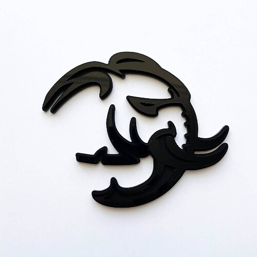 HellElephant 3D Zwart-op-Zwart Spatscherm Badge Embleem
