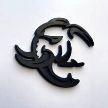 HellElephant 3D Zwart-op-Zwart Spatscherm Badge Embleem_2