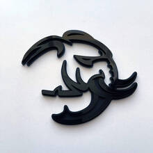 HellElephant 3D Zwart-op-Zwart Spatscherm Badge Embleem_3