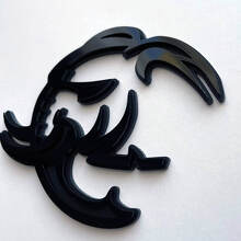 HellElephant 3D Zwart-op-Zwart Spatscherm Badge Embleem_4