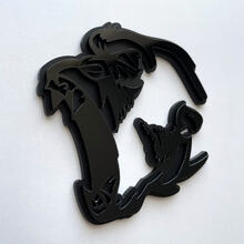 Gorilla Angry 3D Badge Zwart versus Zwart Fender Badges-embleem
 2
