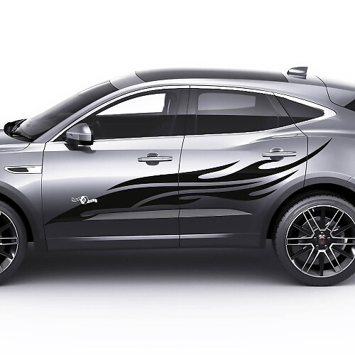 Jaguar E-Pace Zijkant Vlam Tribal Deuren Graphics sticker Logo
