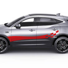 Jaguar E-Pace Side Checkered Stripes Deuren Graphics sticker Logo sticker
 2