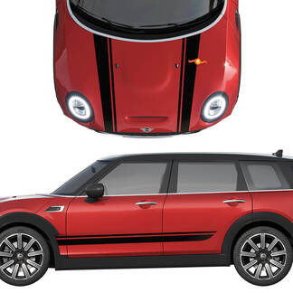 Mini Cooper S motorkap en zijdeuren strepen Rally streep sticker en grafische sticker
