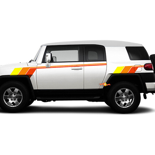 Toyota FJ Cruiser kant Retro Vintage zijdeur strepen Sticker sticker Graphics 2
