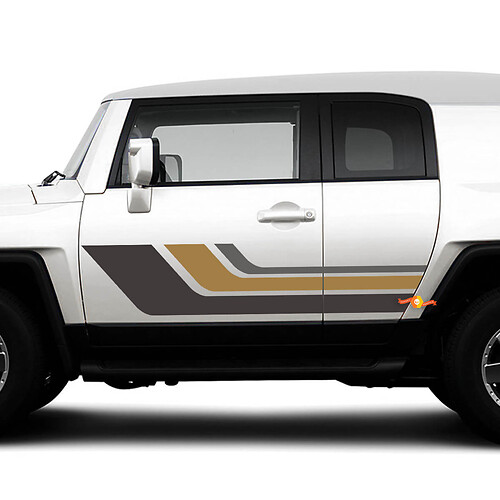 Toyota FJ Cruiser L Retro Vintage zijdeur strepen sticker sticker graphics
