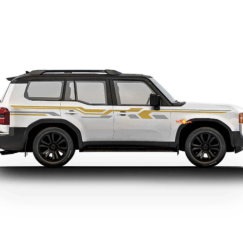 Hoekige Zijstrip Decal Kit voor 2024 Toyota Land Cruiser Prado