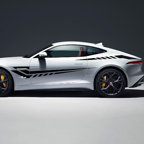 Jaguar F-Type R Side Strobe Stripes Racing Graphics Deursticker Logosticker
