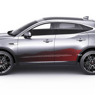 Paar Jaguar E-Pace Wave zijdeuren Logo Streep Kleurverloop Grafische sticker Logosticker
 1