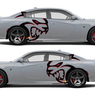 Enorme twee kleuren Hellcat Red Eye Side Decals Stickers voor Dodge Challenger Redeye of Charger
