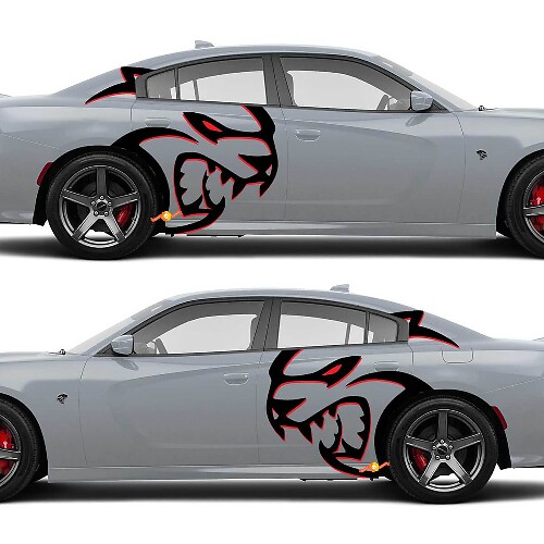 Enorme twee kleuren Hellcat Red Eye Side Decals Stickers voor Dodge Challenger Redeye of Charger
