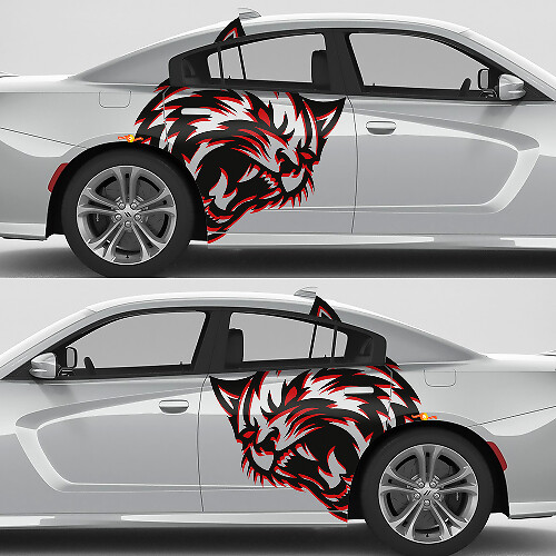 Wildcat Grote Achterspatscherm Vinyl Decal Kit voor Dodge Challenger Charger
