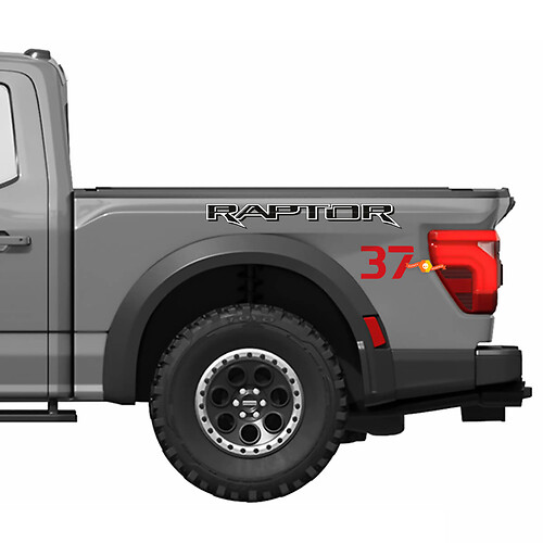 Grafische afbeeldingen aan de zijkant van het bed, geschikt voor de strepen van de Ford F150 Raptor 37 vinylstickerstickerset
