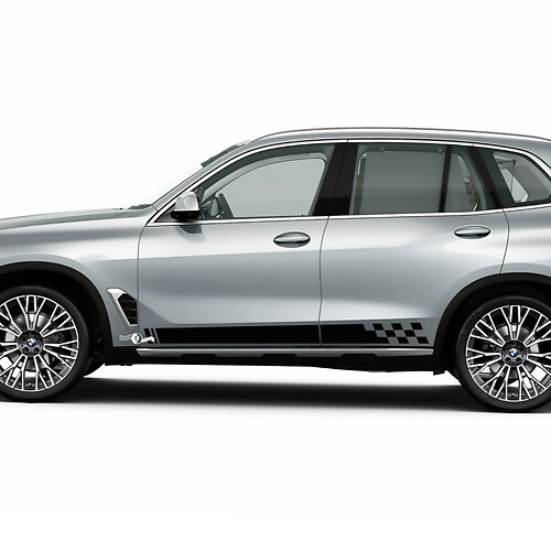 Geruite strepen voor BMW X5 G05 zijdeuren vinyl sticker
