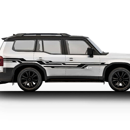 Abstract zijdeurstrip decalset voor 2024 Toyota Land Cruiser Prado_1
