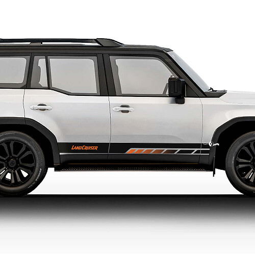 Letters Vintage Strepen Vinyl Grafische Stickers Decals Set Voor Toyota Land Cruiser