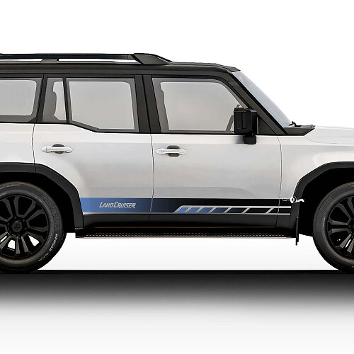 Lettering Vintage Strepen Vinyl Grafische Stickers Decals Set 2 Voor Toyota Land Cruiser