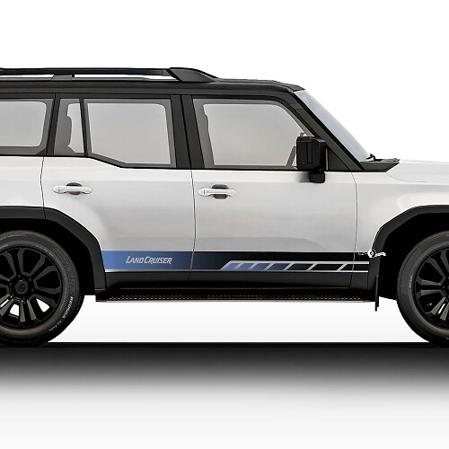 Toyota Land Cruiser Vintage blauwe stijl strepen stickers stickers vinyl grafische stickers stickers kit
