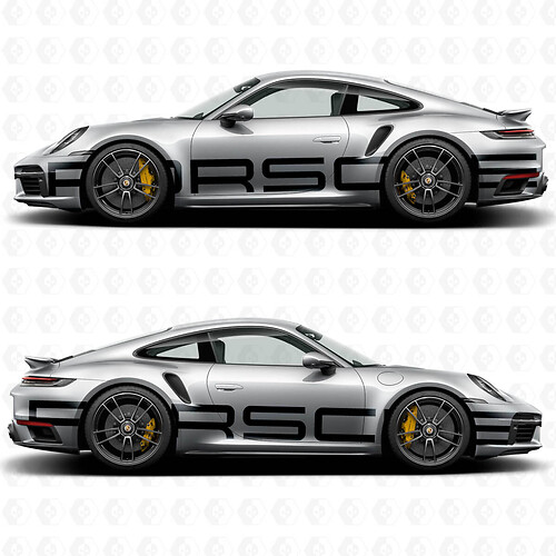 Porsche 911 enorme sticker met logo aan de zijkant
 1