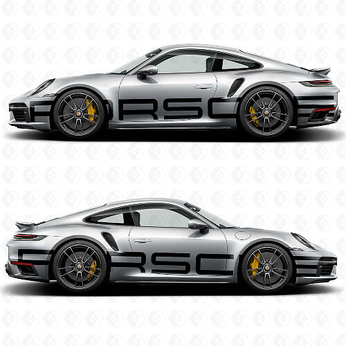 Porsche Grote Letters Zijvinyl Decal Kit voor Porsche 911