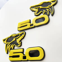 COYOTE 5.0 Spatbordbadges embleem 3D-badge zwart versus geel
 4