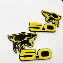 COYOTE 5.0 Spatbordbadges embleem 3D-badge zwart versus geel
 5