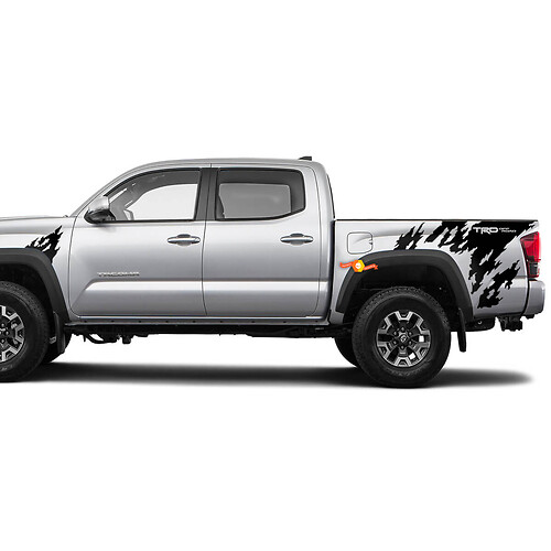 Paar Toyota Tacoma 2016 - 2020 Zijbed Spatbord TRD OFF ROAD Vinyl Stickers Decal Kits voor Toyota Tacoma
