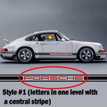 Porsche 911 tweekleurige klassieke zijstrepen logo sticker zanger stijl
 2