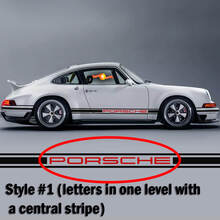 Porsche 911 Twee Kleuren Klassieke Zijstrepen Logo Sticker Decal Singer Stijl
 2