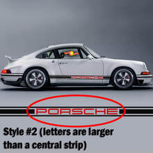 Porsche 911 tweekleurige klassieke zijstrepen logo sticker zanger stijl
 3