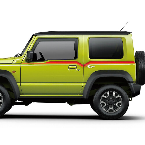 Paar Suzuki JIMNY zijdeuren Streeplijnen grafische sticker Lijnen sticker 3 kleuren

