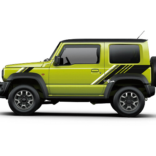Paar Suzuki JIMNY zijdeuren zijspattend spatbord grafische sticker lijnen sticker 3 kleuren
