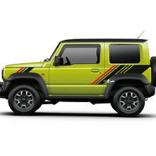 Paar Suzuki JIMNY zijdeuren zijspattend spatbord grafische sticker lijnen sticker 3 kleuren
 2