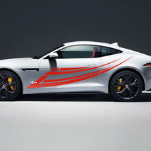 2x Jaguar F-Type R Side Racing Graphics Deuren Secal vinylsticker aan de zijkant
 3