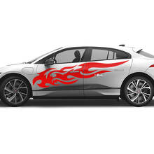 2x Jaguar F-Type R Side Racing Graphics-deuren Side Flame Secal vinylsticker
 2